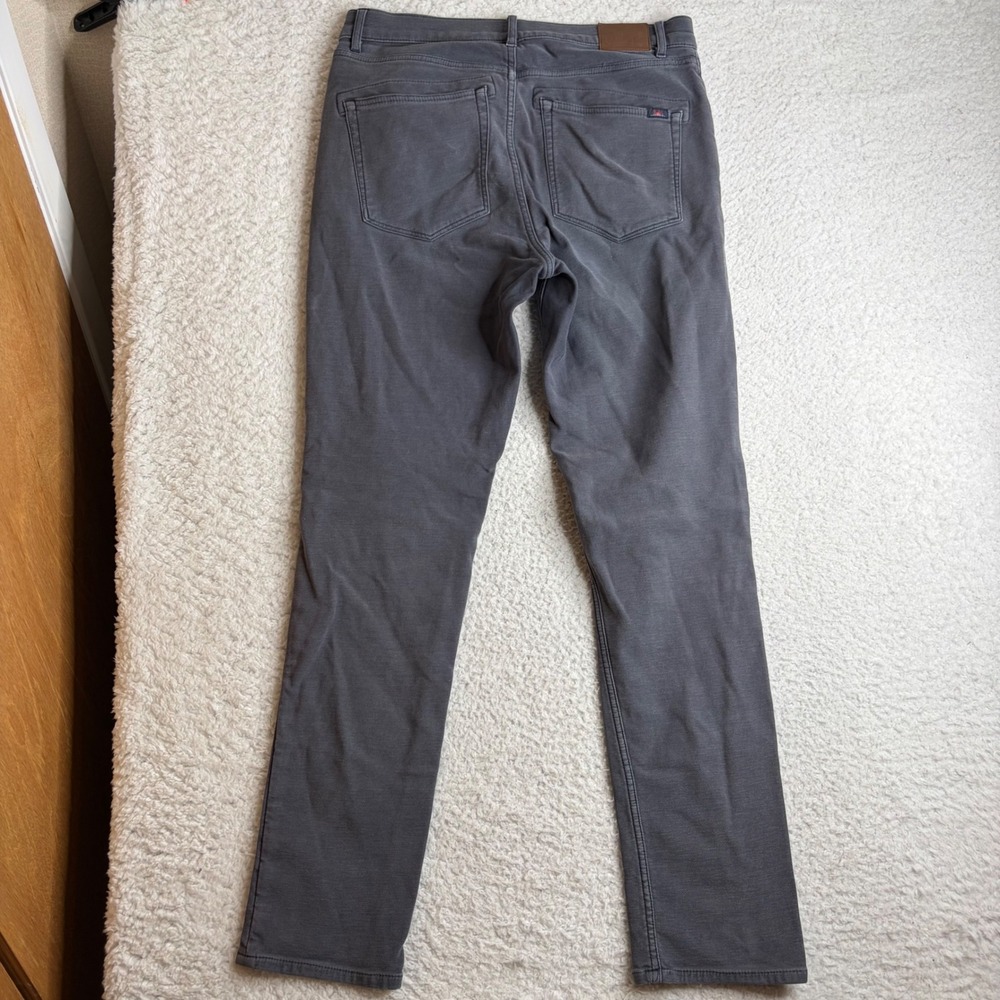 Faherty Brand Movement 5-Pocket Pant Mens 32 Charcoal Gray Stretch Slim Straight